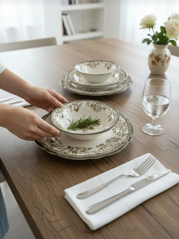 سرویس غذاخوری چینی 24پارچه 6نفرAkayev ترکیه