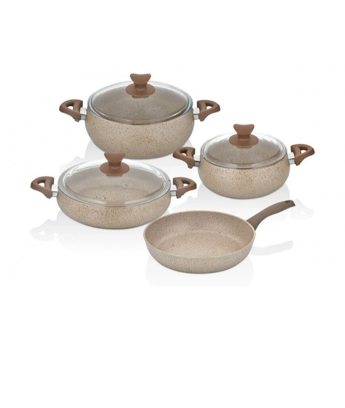 سرویس قابلمه ۷ پارچه گرانیتی تاچ مدل Mastercook Tombik – رنگ کاپوچینو
