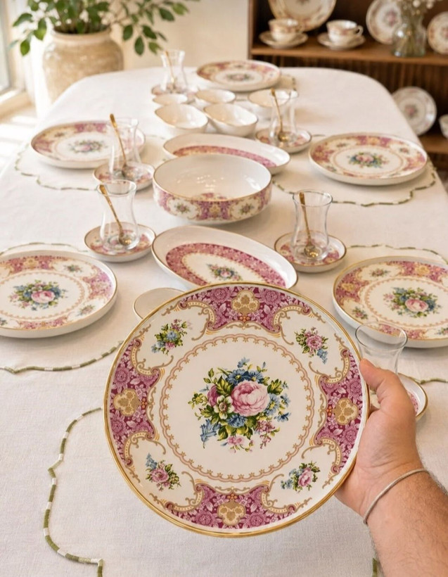سرویس صبحانه خوری چینی37پارچه 6نفر وان دکور ترکیه