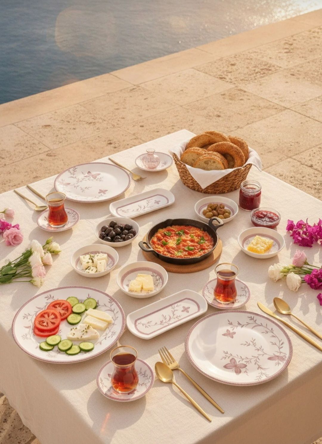 سرویس صبحانه خوری چینی 20پارچه 6نفر ترکیه