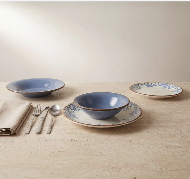 سرویس غذاخوری چینی استخوانی 16پارچه 4نفر ترکیه