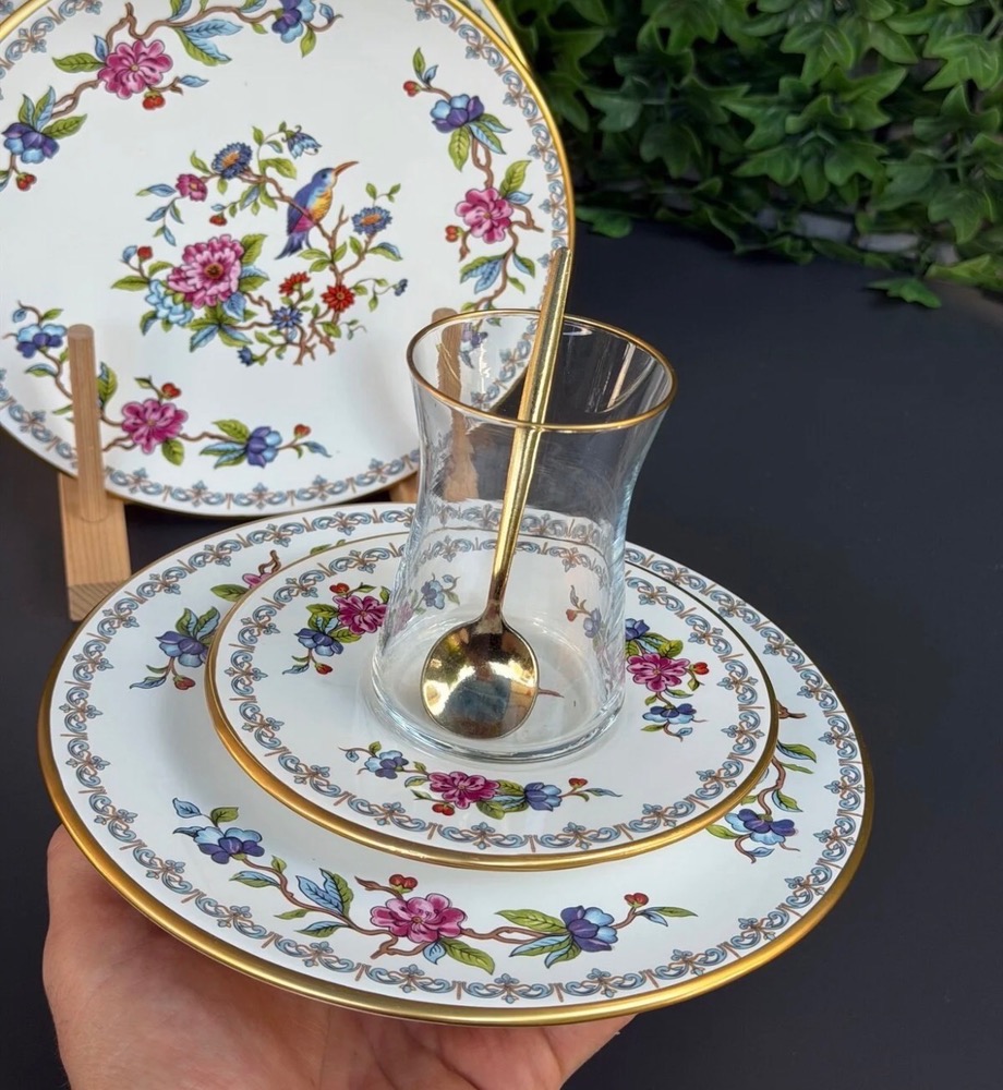 سرویس صبحانه خوری چینی24پارچه 6نفر  طرح گنجشک ترکیه