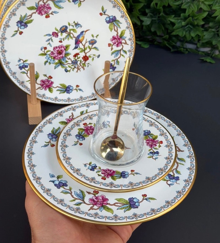 سرویس صبحانه خوری چینی24پارچه 6نفر طرح گنجشک ترکیه