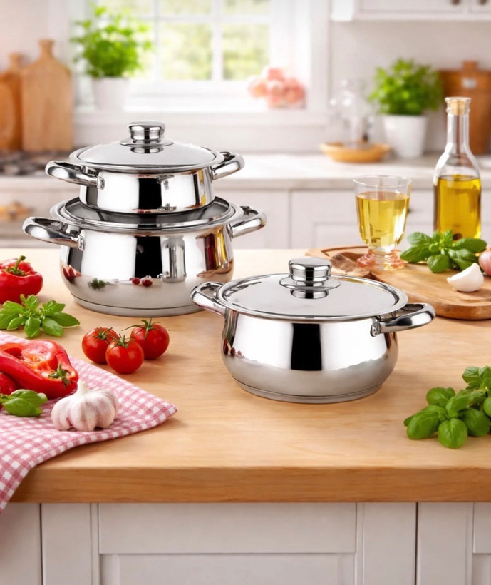 سرویس قابلمه استیل ضدزنگ 6پارچه گولسان ترکیه