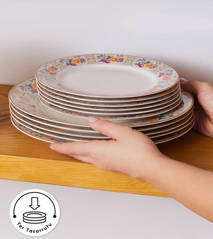 سرویس غذاخوری چینی 24پارچه 6نفرکاراجا مدل ویان ترکیه